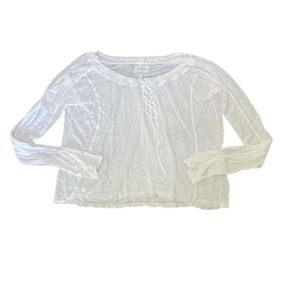Johnny Was Pete &‎ Greta Linen Shirt Lagenlook Drawstring Neck Gauzy - Picture 1 of 4